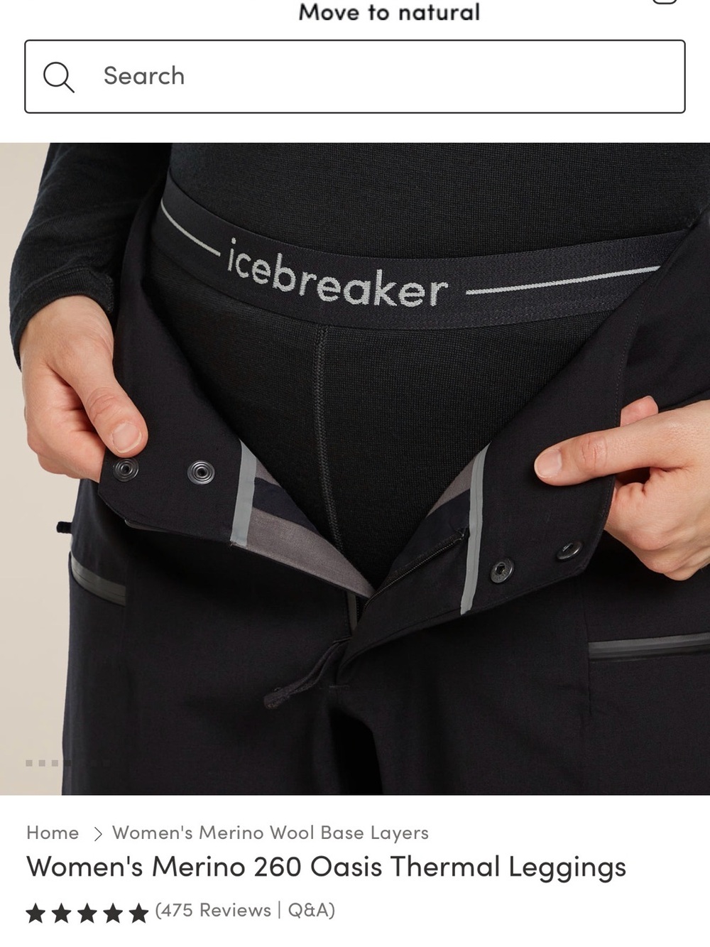 Icebreaker Black Merino-Blend High-Rise Leggings - Picture 6 of 8